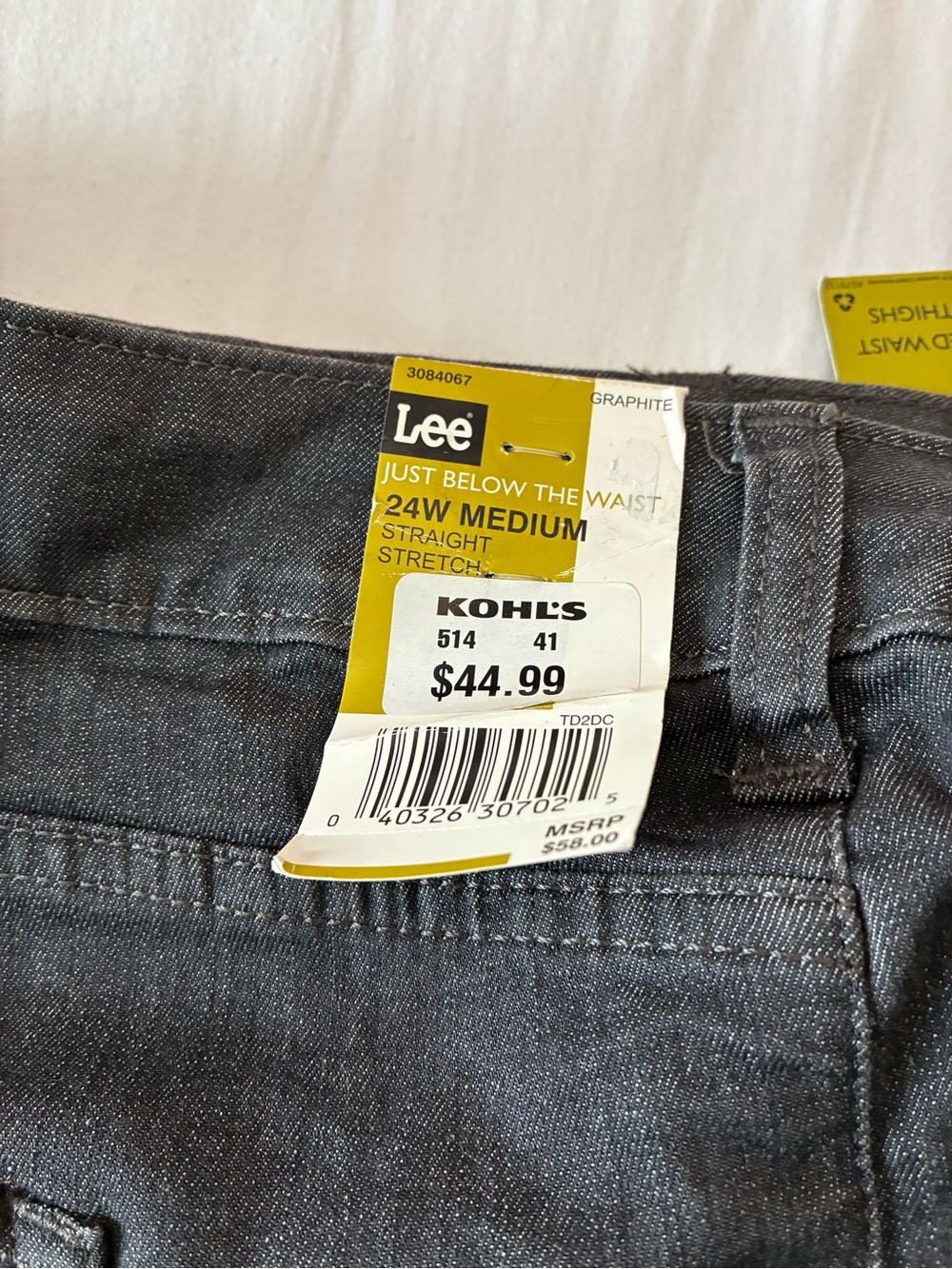 Lee Straight Stretch Jeans in Graphite Gray